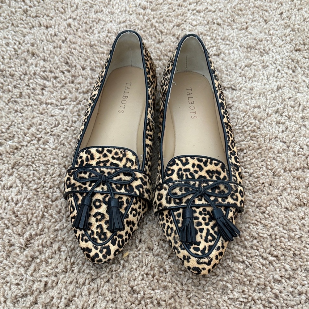 Talbots Animal Print Tassel Loafers